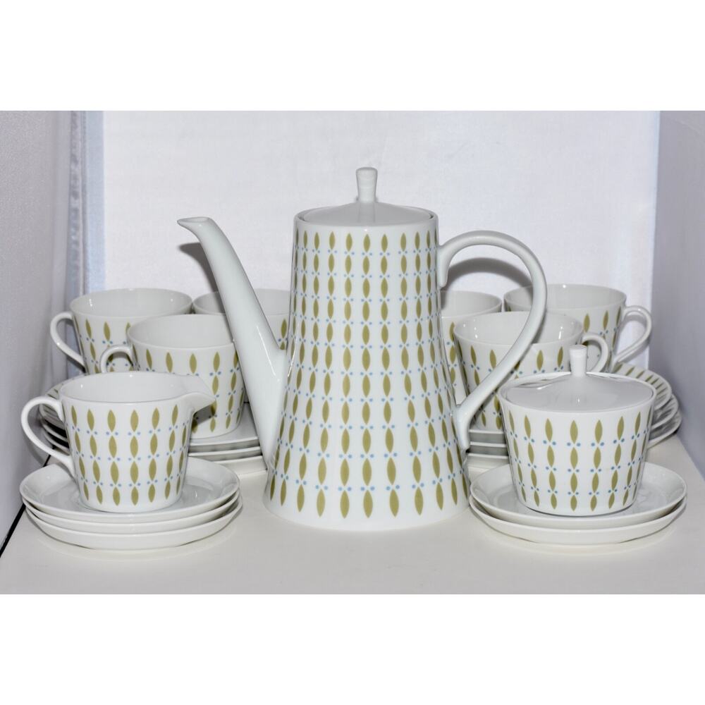 MCM Modernism Melitta Zurich Luncheon Plates Coffee Tea Pot, Cup & Saucer 22pc